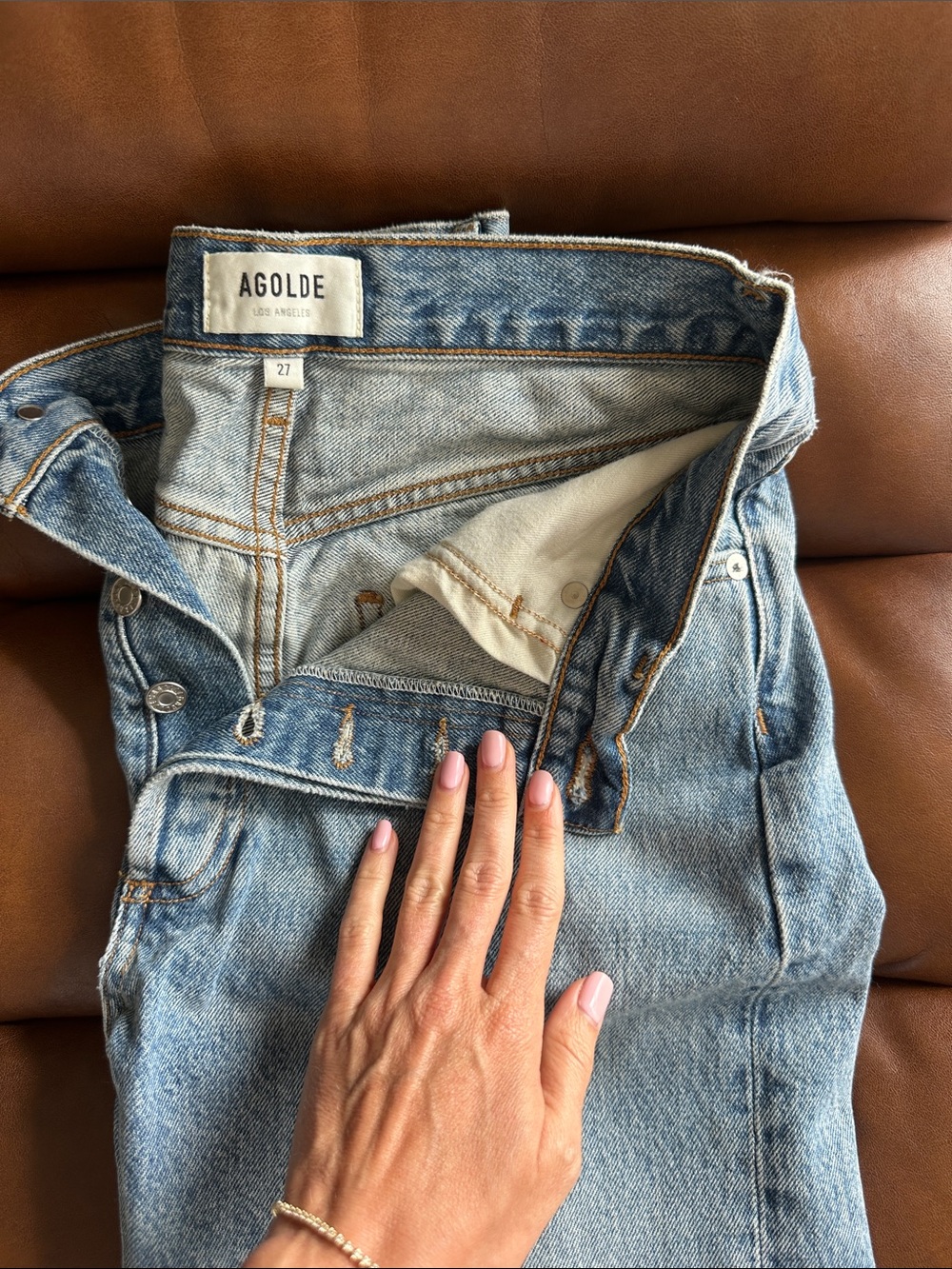 Agolde Light Blue High-Rise Denim Jeans